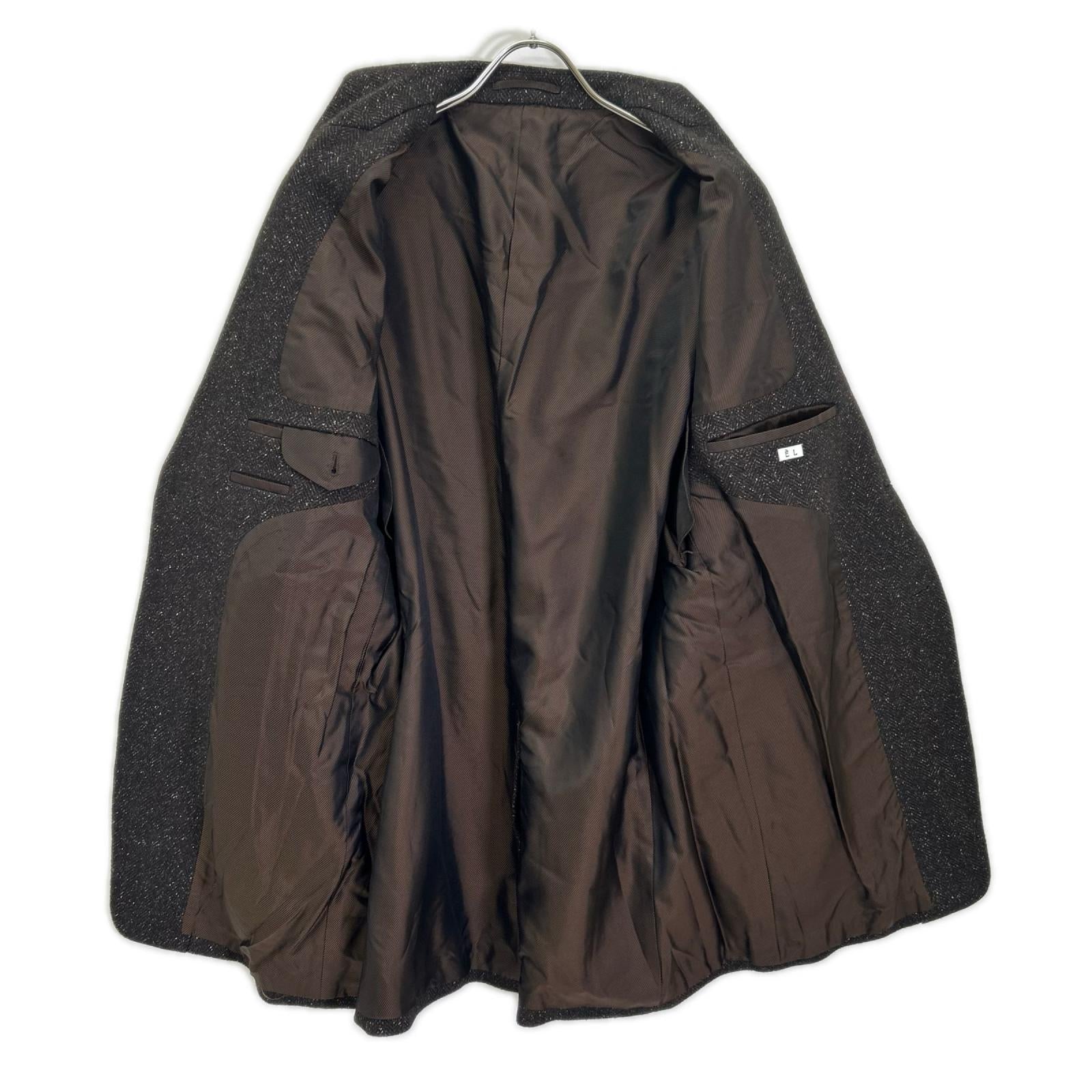 EL エル 25AW ブラウン ウール×シルク ヘリンボーン 2Bテーラードジャケット ジャケット