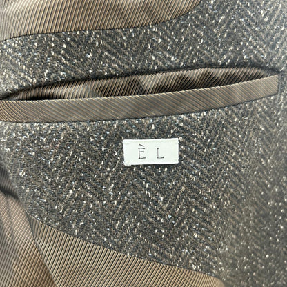 EL エル 25AW ブラウン ウール×シルク ヘリンボーン 2Bテーラードジャケット ジャケット