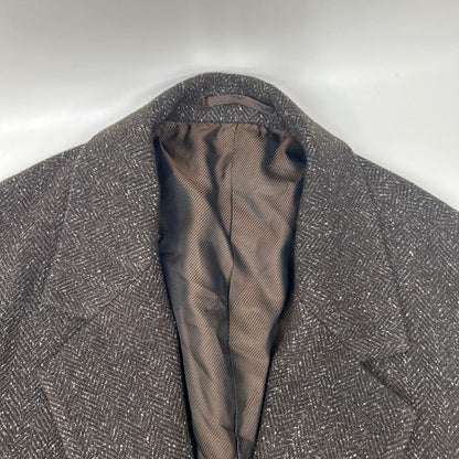 EL エル 25AW ブラウン ウール×シルク ヘリンボーン 2Bテーラードジャケット ジャケット