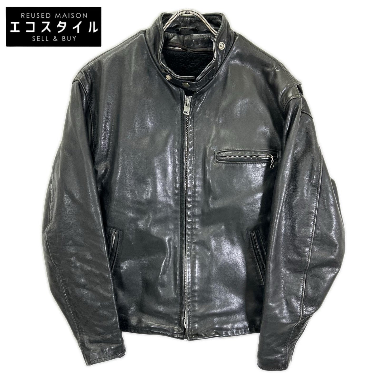 schott ショット ブラック レザー 641 ボアライナー付き シングルライダース ジャケット ジャケット