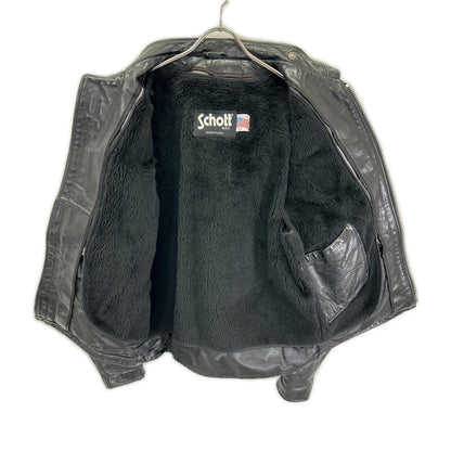 schott ショット ブラック レザー 641 ボアライナー付き シングルライダース ジャケット ジャケット