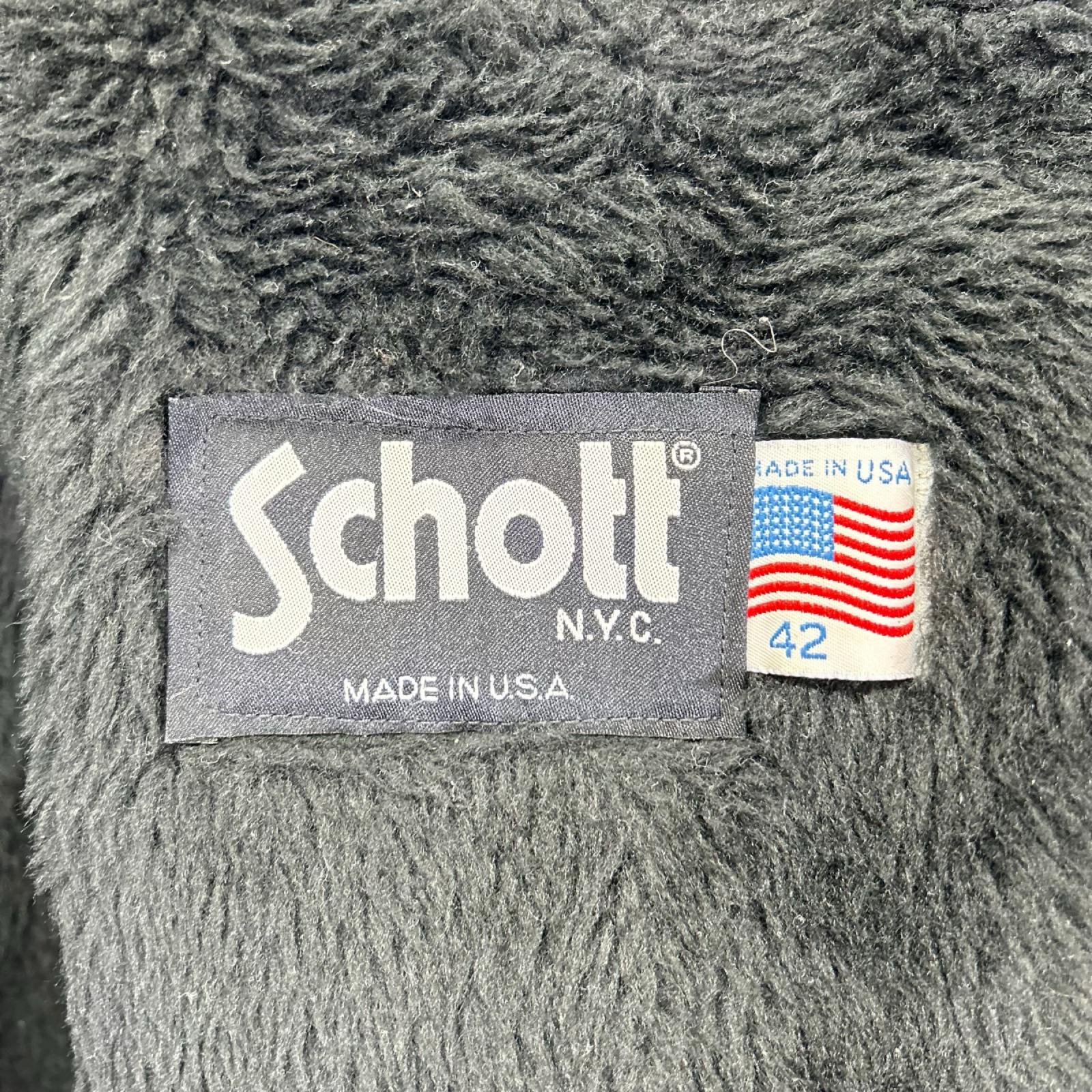 schott ショット ブラック レザー 641 ボアライナー付き シングルライダース ジャケット ジャケット