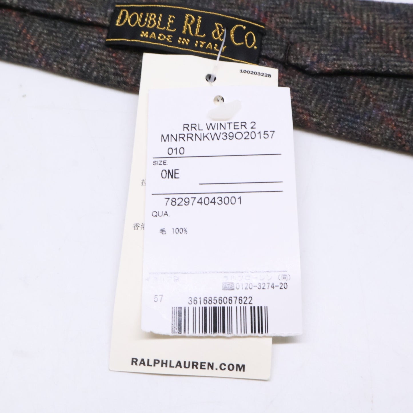 RRL ダブルアールエル 【新品同様】MNRRNKW39O20157 イタリア製 チェック柄 カシミヤ混ウール ネクタイ