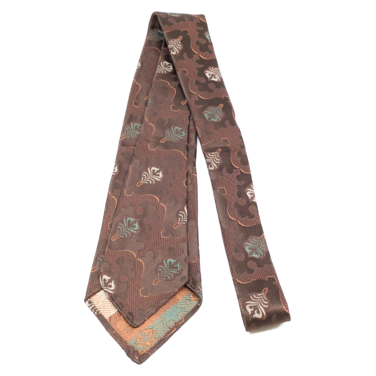 RRL ダブルアールエル 【美品】イタリア製 フローラルリーフ シルクジャガード ネクタイ