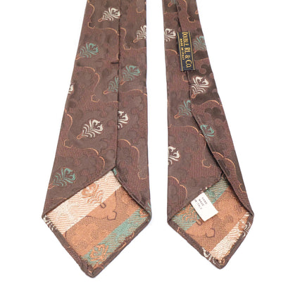 RRL ダブルアールエル 【美品】イタリア製 フローラルリーフ シルクジャガード ネクタイ