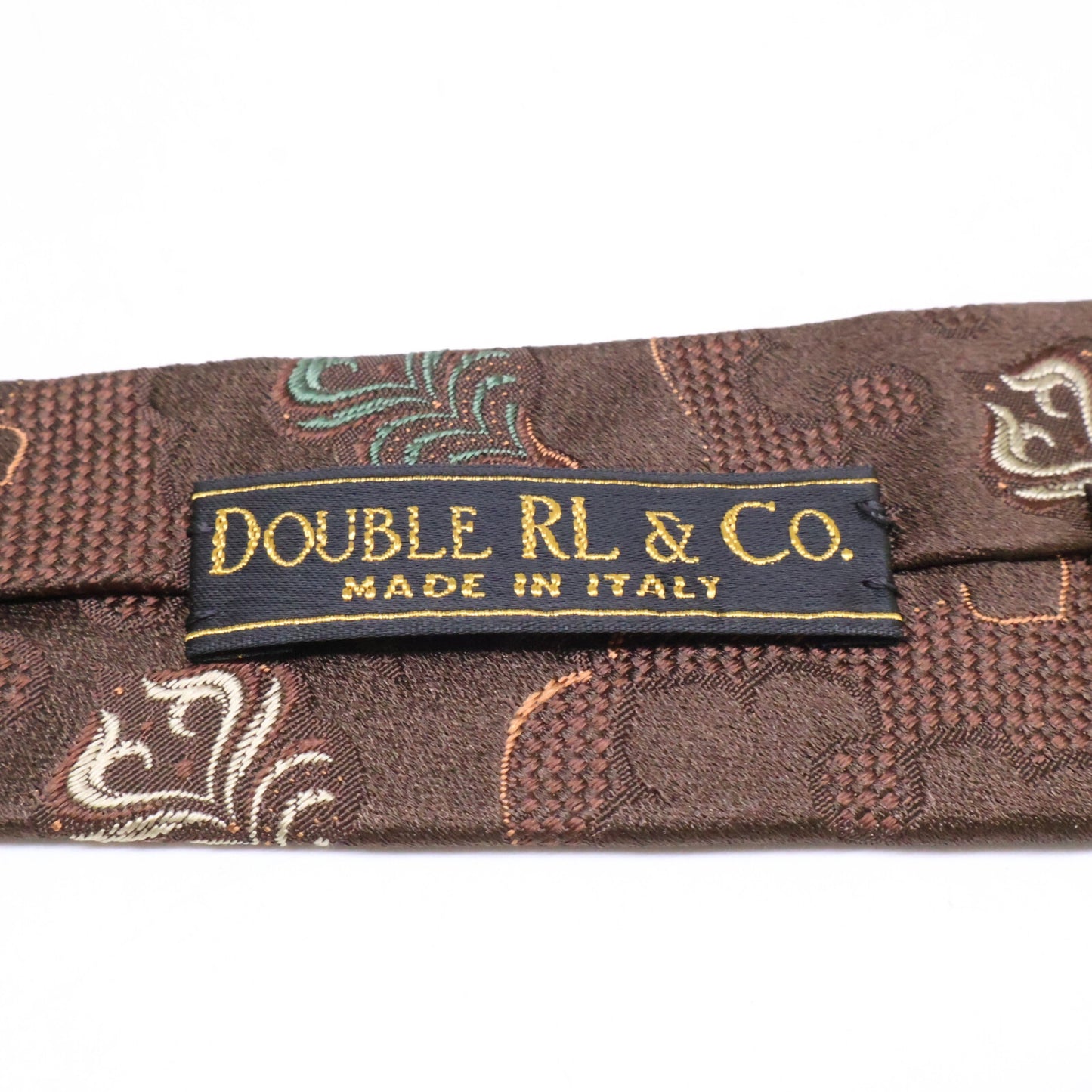 RRL ダブルアールエル 【美品】イタリア製 フローラルリーフ シルクジャガード ネクタイ