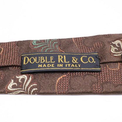 RRL ダブルアールエル 【美品】イタリア製 フローラルリーフ シルクジャガード ネクタイ