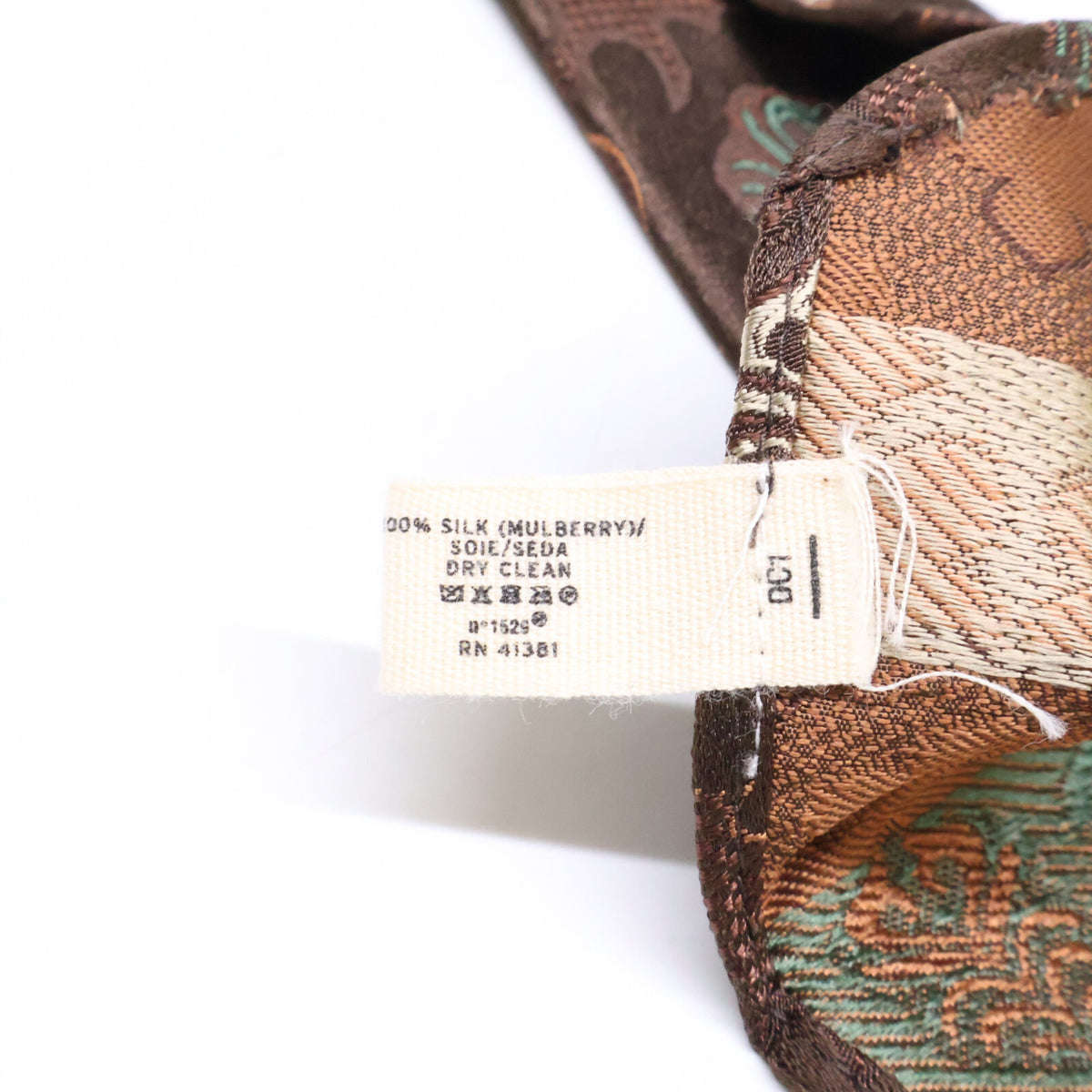 RRL ダブルアールエル 【美品】イタリア製 フローラルリーフ シルクジャガード ネクタイ