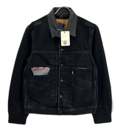 LEVI'S リーバイス EDIFICE別注 26-011-310-0009 ブラック コットン×カウレザー 2nd Type トラッカー ジャケット ジャケット