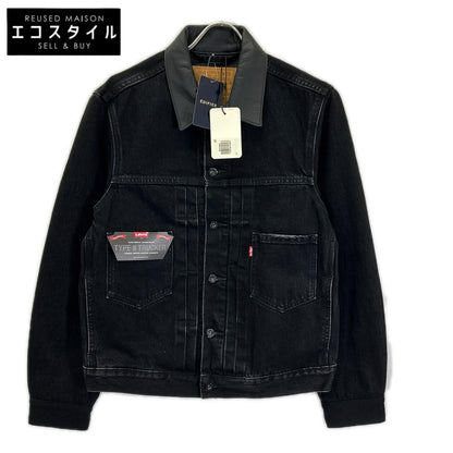 LEVI'S リーバイス EDIFICE別注 26-011-310-0009 ブラック コットン×カウレザー 2nd Type トラッカー ジャケット ジャケット