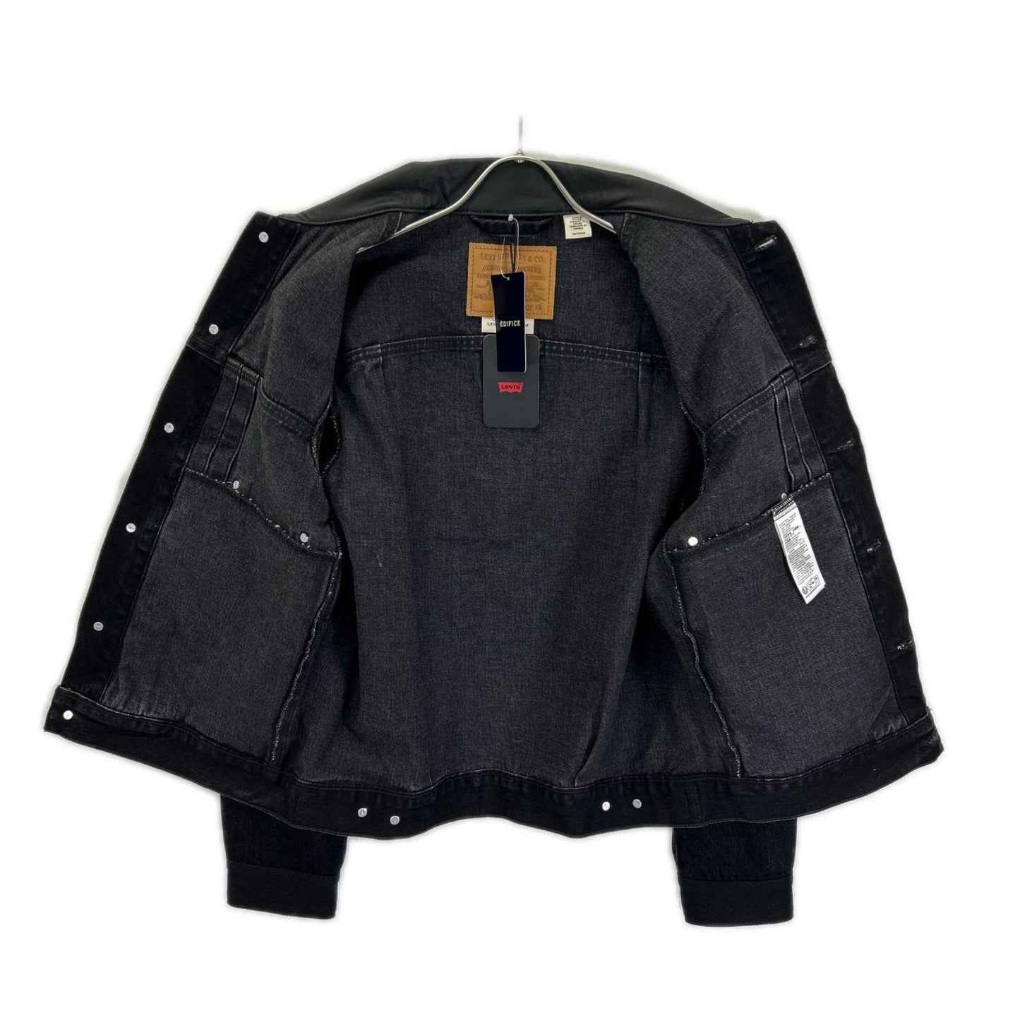 LEVI'S リーバイス EDIFICE別注 26-011-310-0009 ブラック コットン×カウレザー 2nd Type トラッカー ジャケット ジャケット