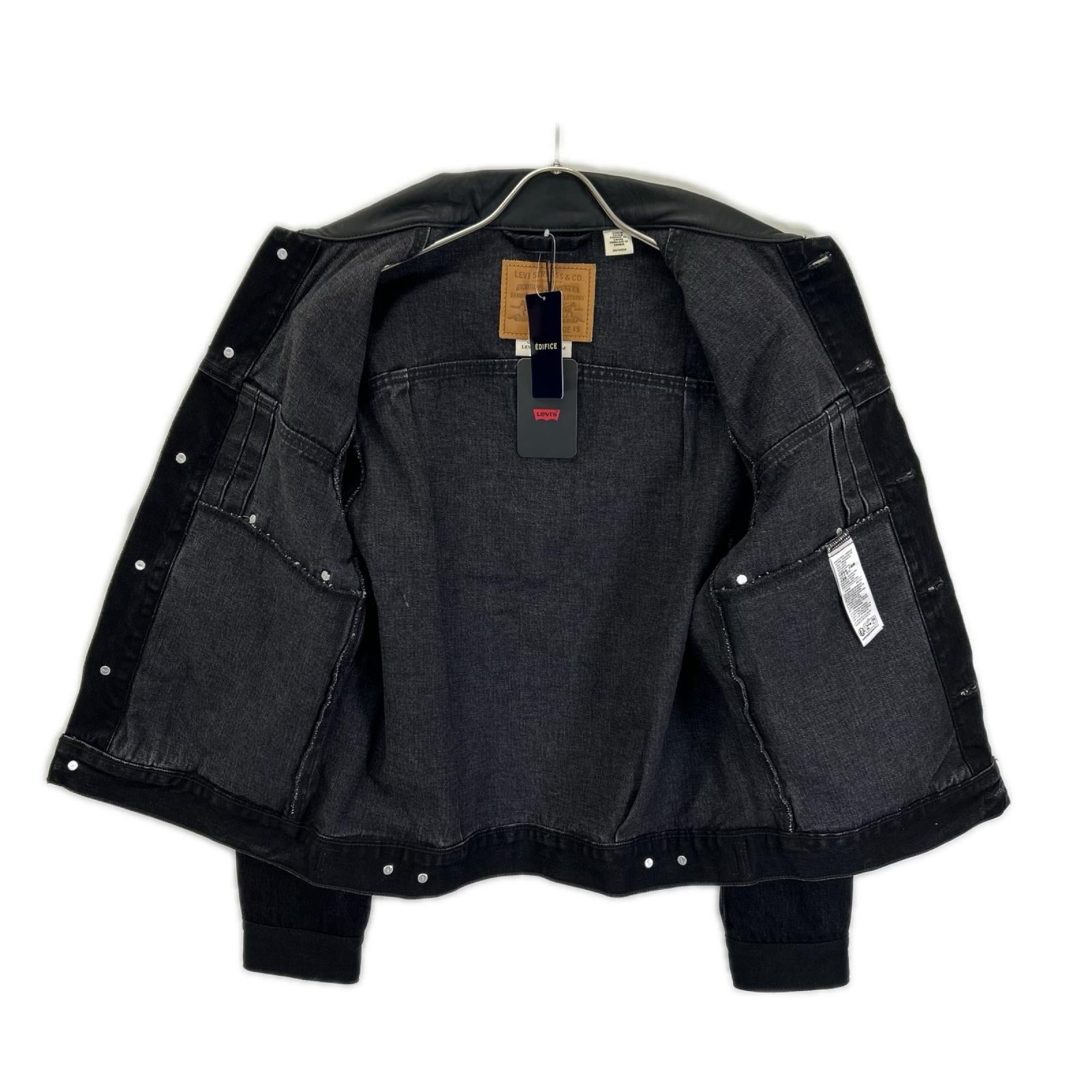 LEVI'S リーバイス EDIFICE別注 26-011-310-0009 ブラック コットン×カウレザー 2nd Type トラッカー ジャケット ジャケット