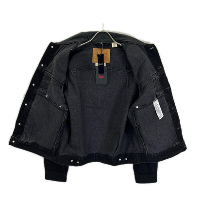 LEVI'S リーバイス EDIFICE別注 26-011-310-0009 ブラック コットン×カウレザー 2nd Type トラッカー ジャケット ジャケット