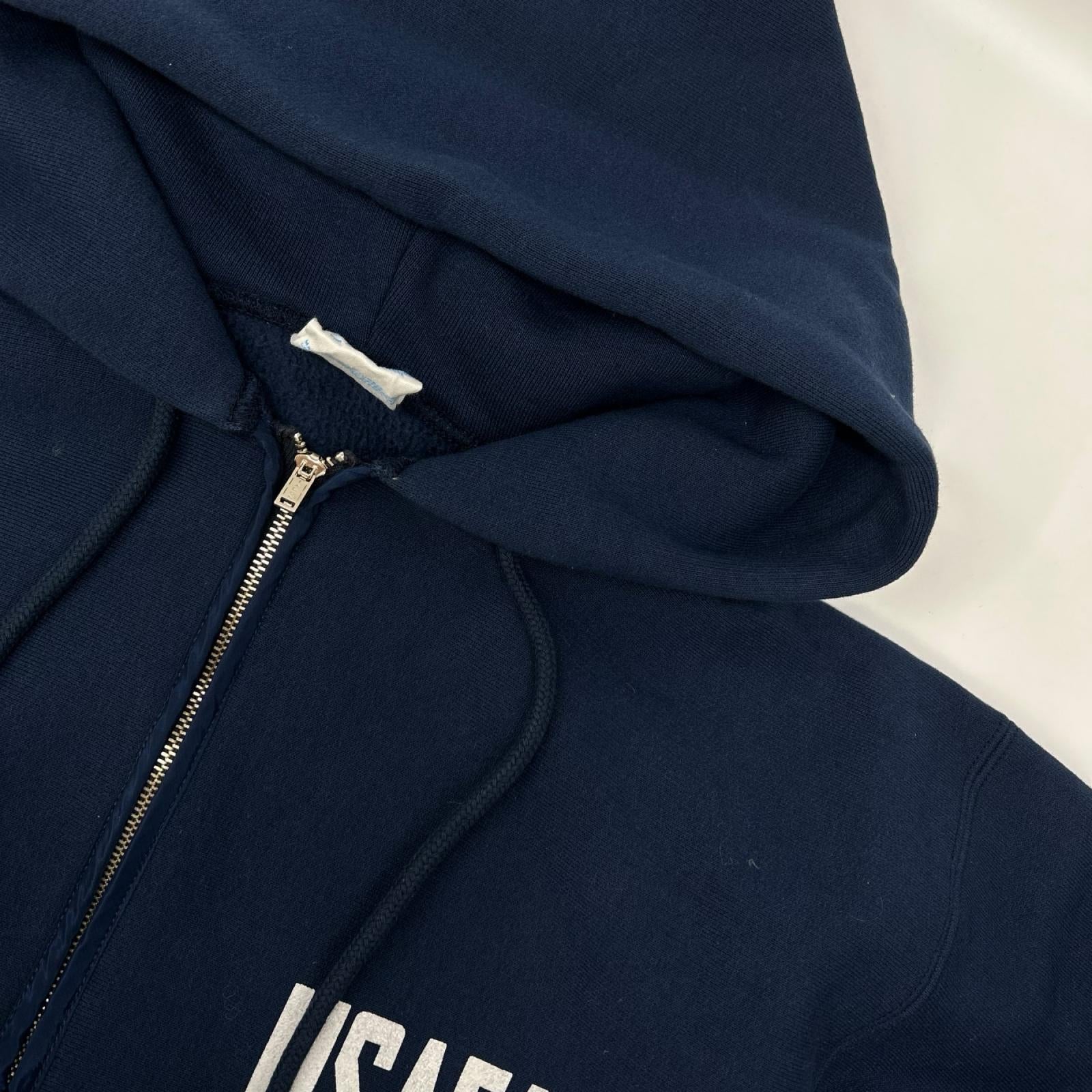 Champion チャンピオン C3-A119 ネイビー コットン リバースウィーブ USAFA ハーフジップ フーディスウェットプルオーバー トップス