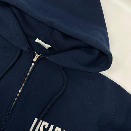 Champion チャンピオン C3-A119 ネイビー コットン リバースウィーブ USAFA ハーフジップ フーディスウェットプルオーバー トップス