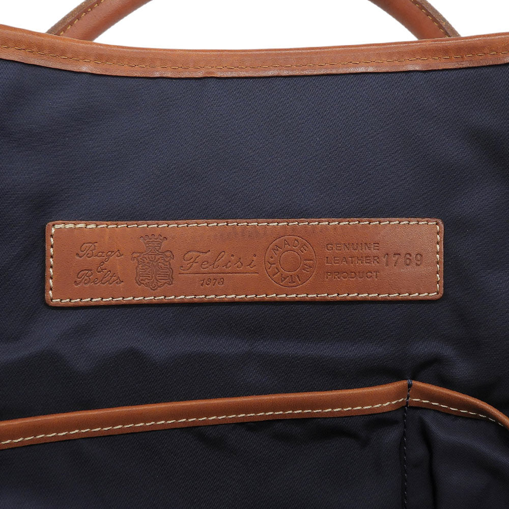 Felisi フェリージ 2WAY ブリーフケース ショルダーバッグ ビジネスバッグ メンズ ナイロン×レザー ネイビー×ブラウン 1769 ビジネスバッグ ブリーフケース