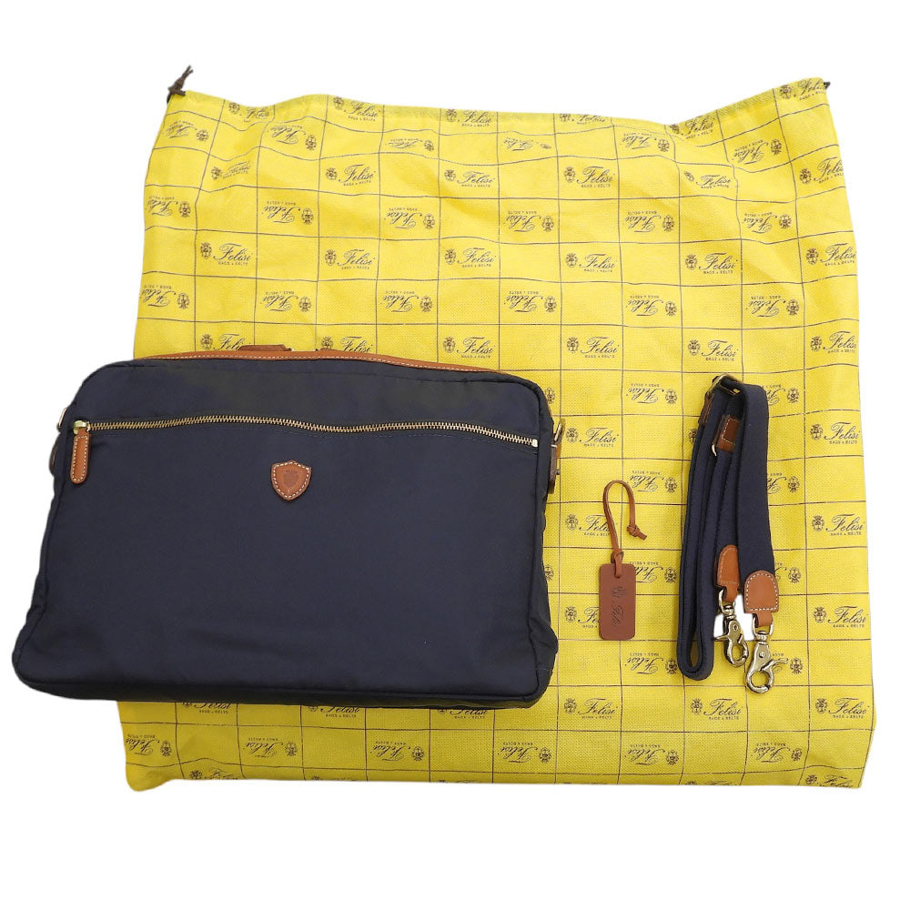 Felisi フェリージ 2WAY ブリーフケース ショルダーバッグ ビジネスバッグ メンズ ナイロン×レザー ネイビー×ブラウン 1769 ビジネスバッグ ブリーフケース