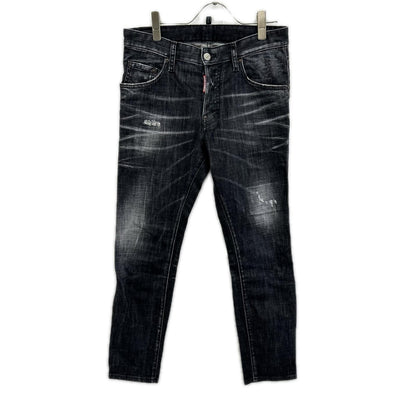 DSQUARED2 ディースクエアード S74LB1617 S30357 25年 ブラック SKATER JEAN/スケータージーンズ フェードブラックウォッシュスキニースリムテーパードデニム ボトムス