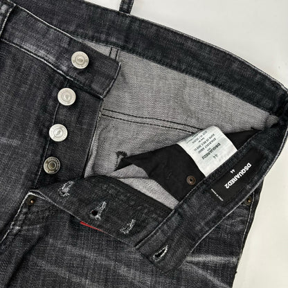 DSQUARED2 ディースクエアード S74LB1617 S30357 25年 ブラック SKATER JEAN/スケータージーンズ フェードブラックウォッシュスキニースリムテーパードデニム ボトムス