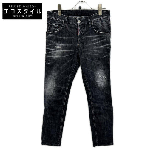 DSQUARED2 ディースクエアード S74LB1617 S30357 25年 ブラック SKATER JEAN/スケータージーンズ フェードブラックウォッシュスキニースリムテーパードデニム ボトムス