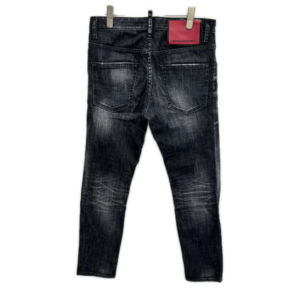 DSQUARED2 ディースクエアード S74LB1617 S30357 25年 ブラック SKATER JEAN/スケータージーンズ フェードブラックウォッシュスキニースリムテーパードデニム ボトムス