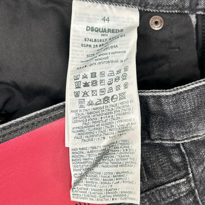 DSQUARED2 ディースクエアード S74LB1617 S30357 25年 ブラック SKATER JEAN/スケータージーンズ フェードブラックウォッシュスキニースリムテーパードデニム ボトムス
