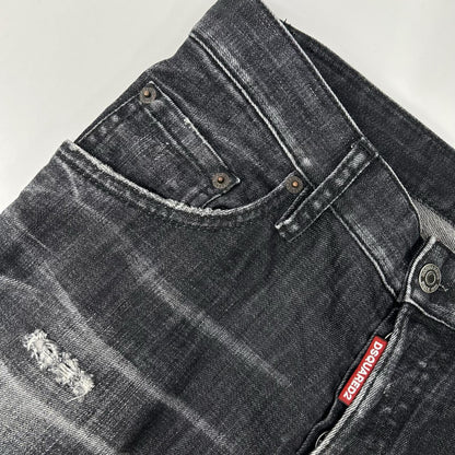 DSQUARED2 ディースクエアード S74LB1617 S30357 25年 ブラック SKATER JEAN/スケータージーンズ フェードブラックウォッシュスキニースリムテーパードデニム ボトムス