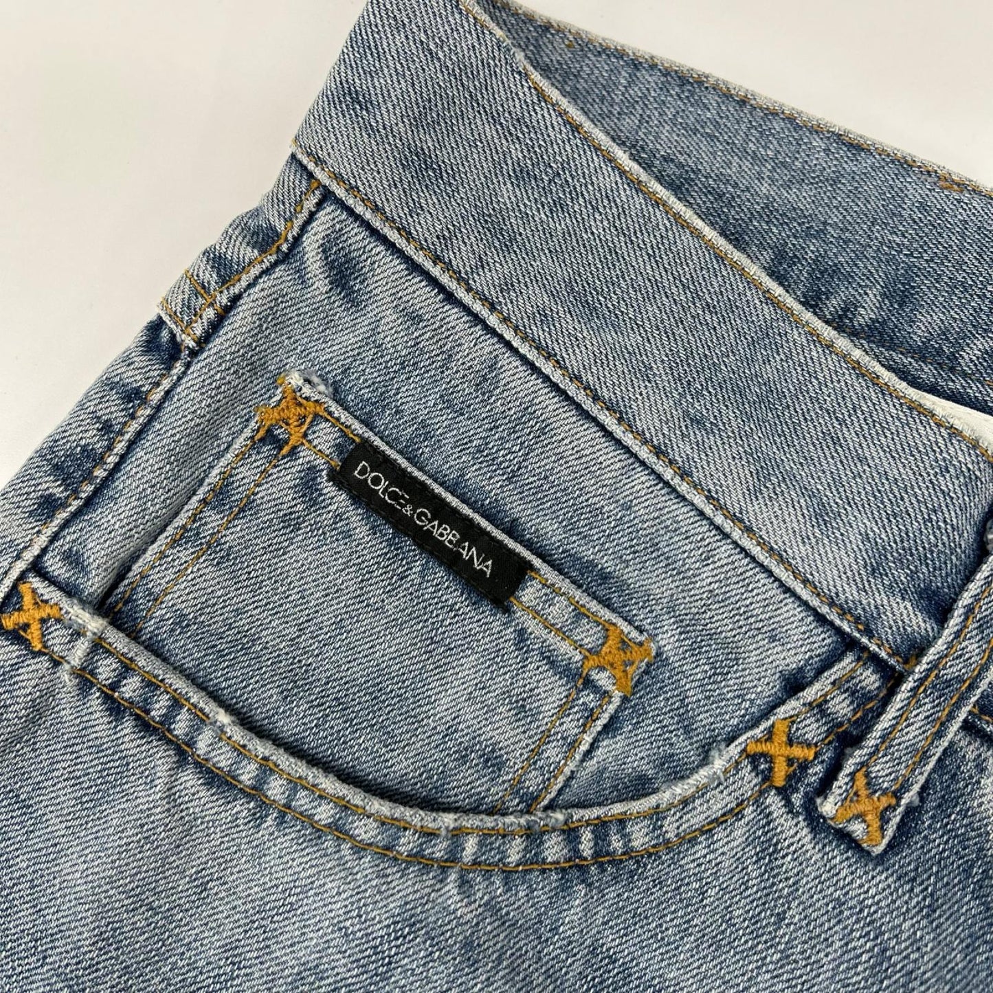 DOLCE&GABBANA ドルチェアンドガッバーナ TDP61/8534 ライトインディゴ ダメージ加工 スキニーデニムパンツ ボトムス