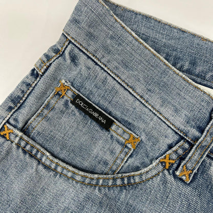 DOLCE&GABBANA ドルチェアンドガッバーナ TDP61/8534 ライトインディゴ ダメージ加工 スキニーデニムパンツ ボトムス