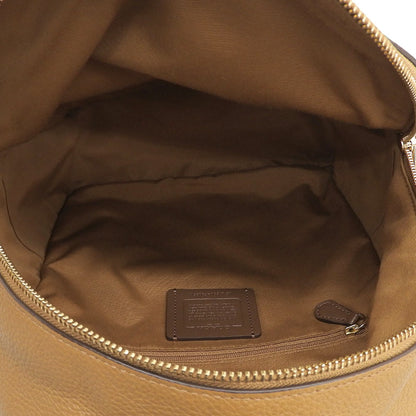 COACH コーチ 美品 リファインド ペプルドレザー メタルロゴ バックパック リュック・デイパック ブラウン × ゴールド金具 F30550 リュック バックパック
