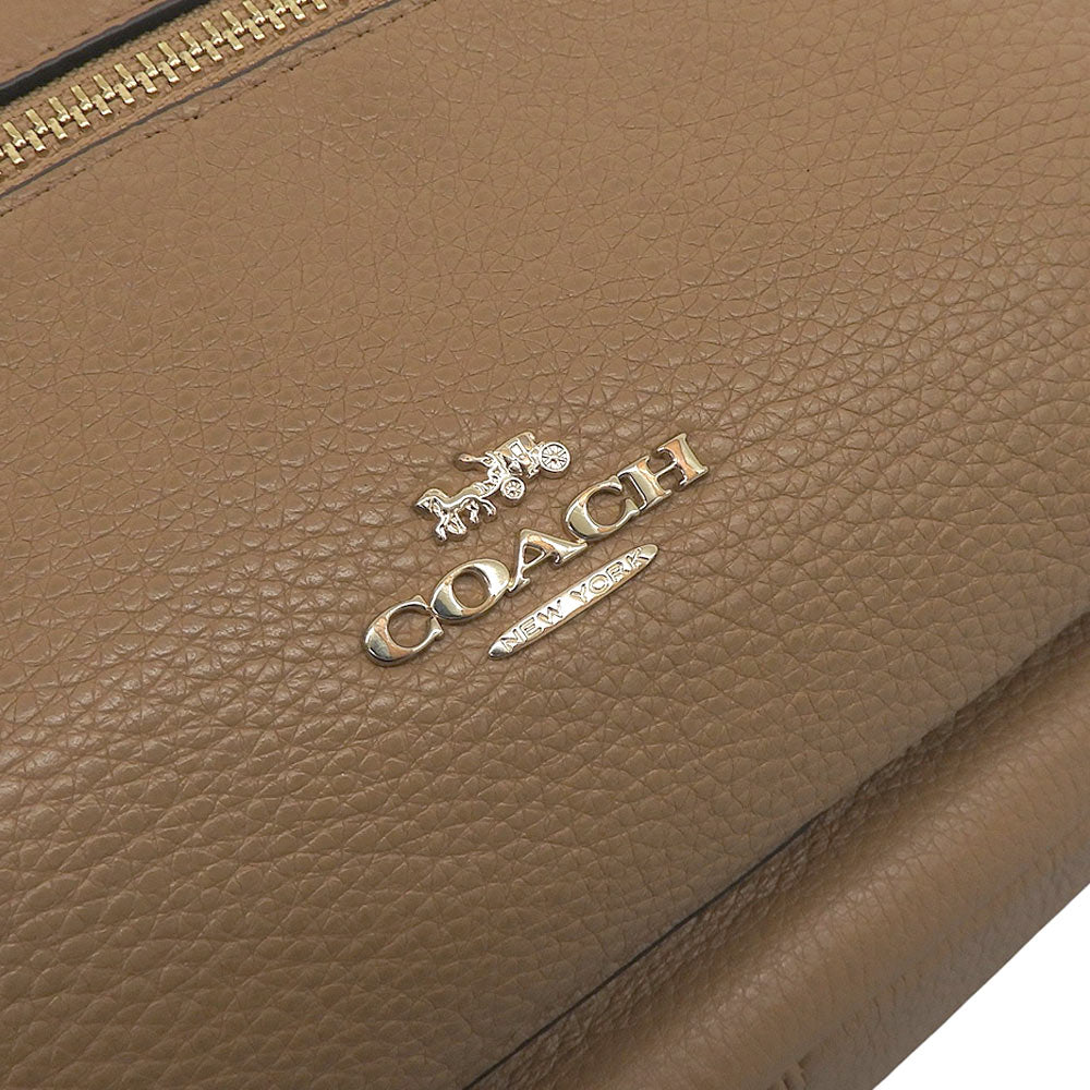 COACH コーチ 美品 リファインド ペプルドレザー メタルロゴ バックパック リュック・デイパック ブラウン × ゴールド金具 F30550 リュック バックパック
