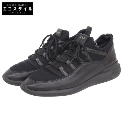 TOD'S トッズ NO CODE 01 ノーコード レザー×ネオプレン スニーカー シューズ メンズ ブラック 8 1/2 シューズ