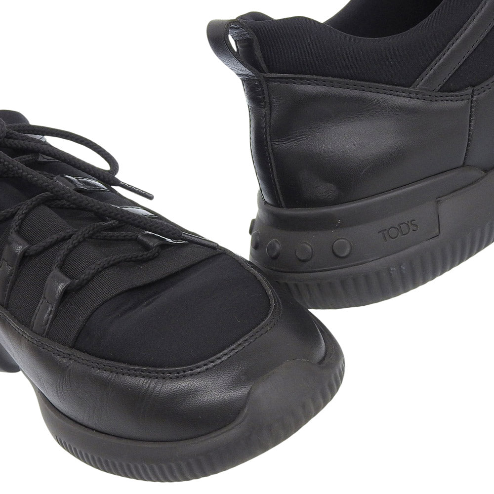 TOD'S トッズ NO CODE 01 ノーコード レザー×ネオプレン スニーカー シューズ メンズ ブラック 8 1/2 シューズ