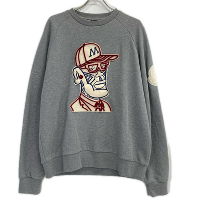 MONCLER モンクレール ジーニアス 2 モンクレール 1952 グレー 顔刺繍 トレーナー トップス