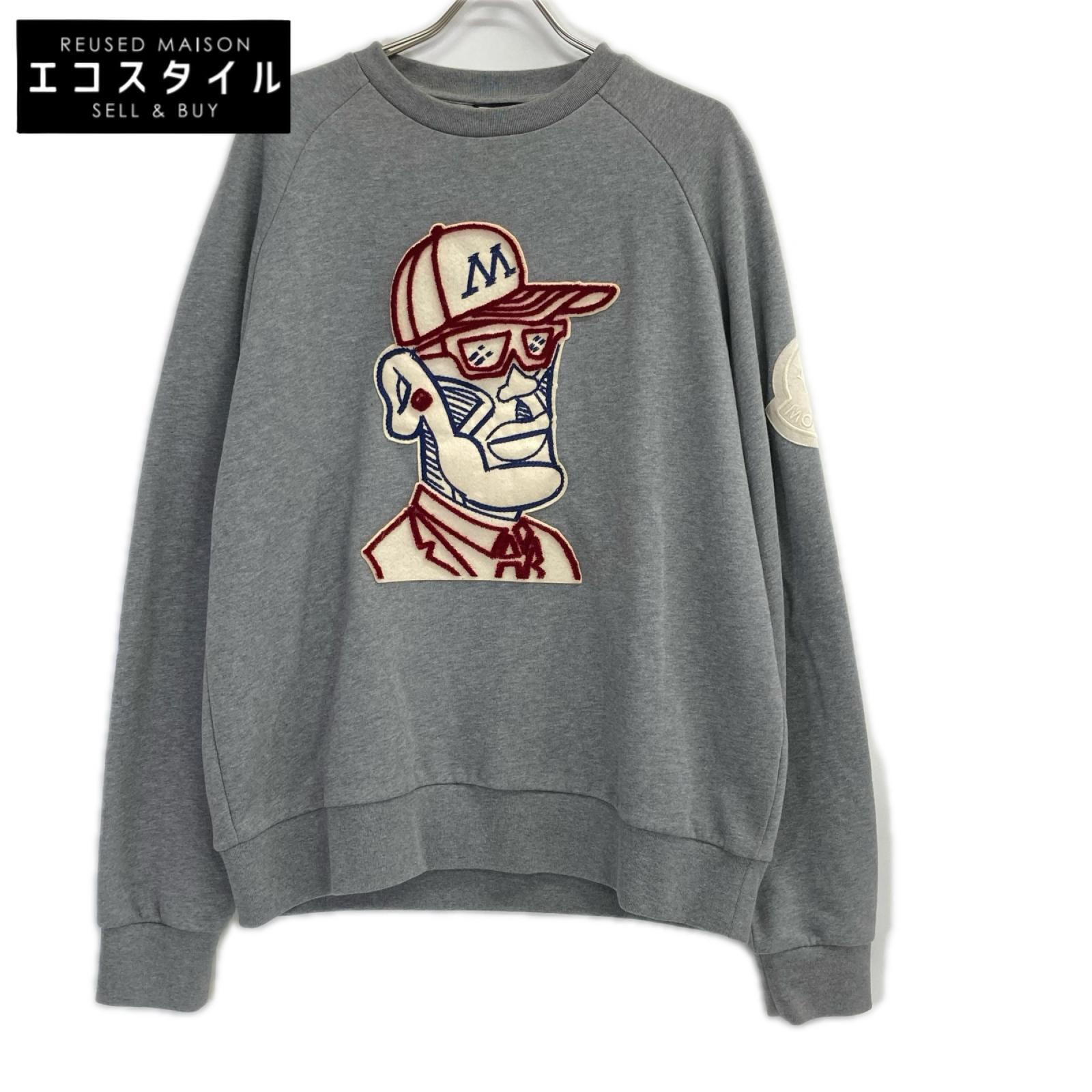 MONCLER モンクレール ジーニアス 2 モンクレール 1952 グレー 顔刺繍 トレーナー トップス