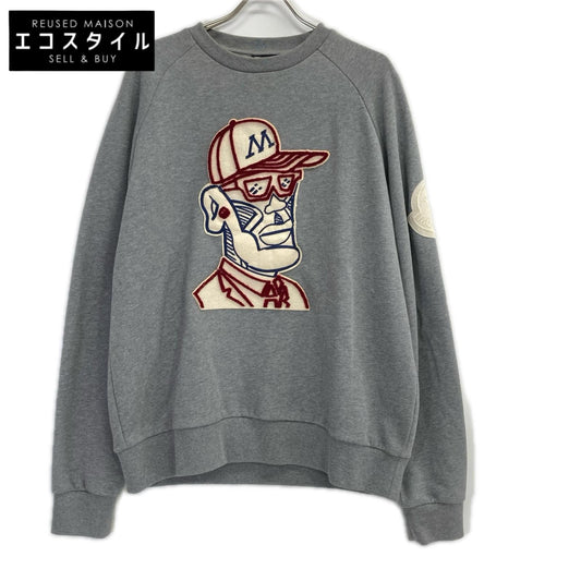 MONCLER モンクレール ジーニアス 2 モンクレール 1952 グレー 顔刺繍 トレーナー トップス