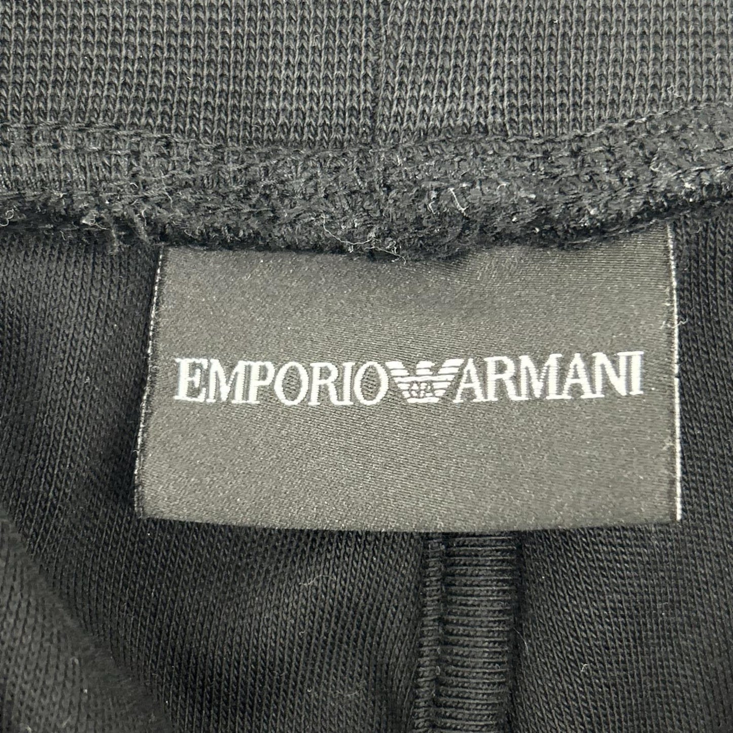 EMPORIOARMANI エンポリオアルマーニ ブラック 幾何学模様 ウエストゴム スウェットパンツ ボトムス