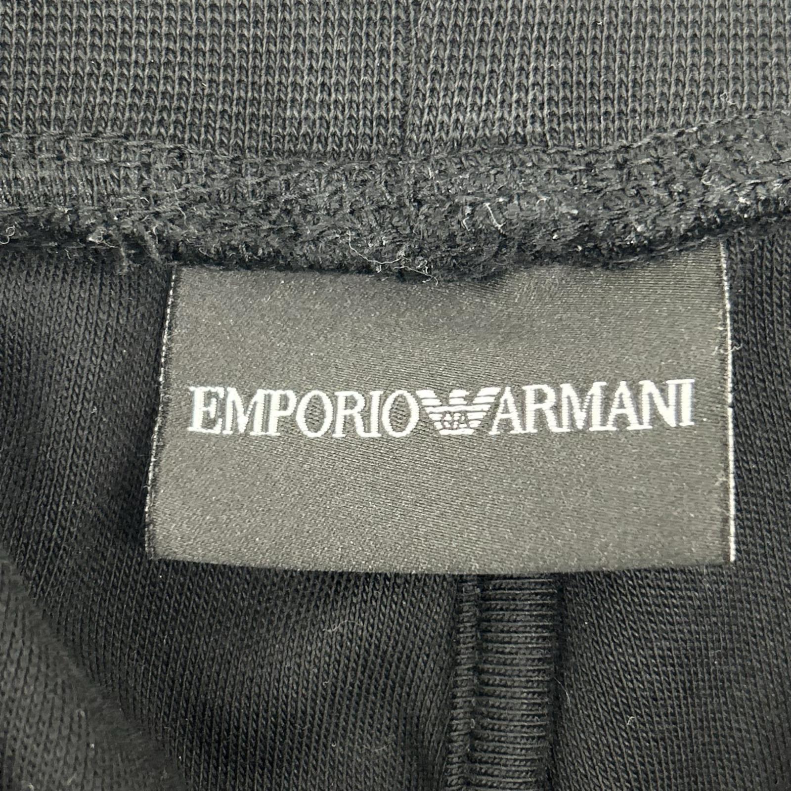 EMPORIOARMANI エンポリオアルマーニ ブラック 幾何学模様 ウエストゴム スウェットパンツ ボトムス