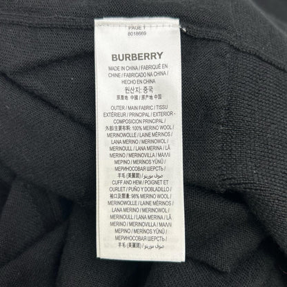 BURBERRY バーバリー ブラック ウール Vネック TBモノグラム ニットカーディガン トップス