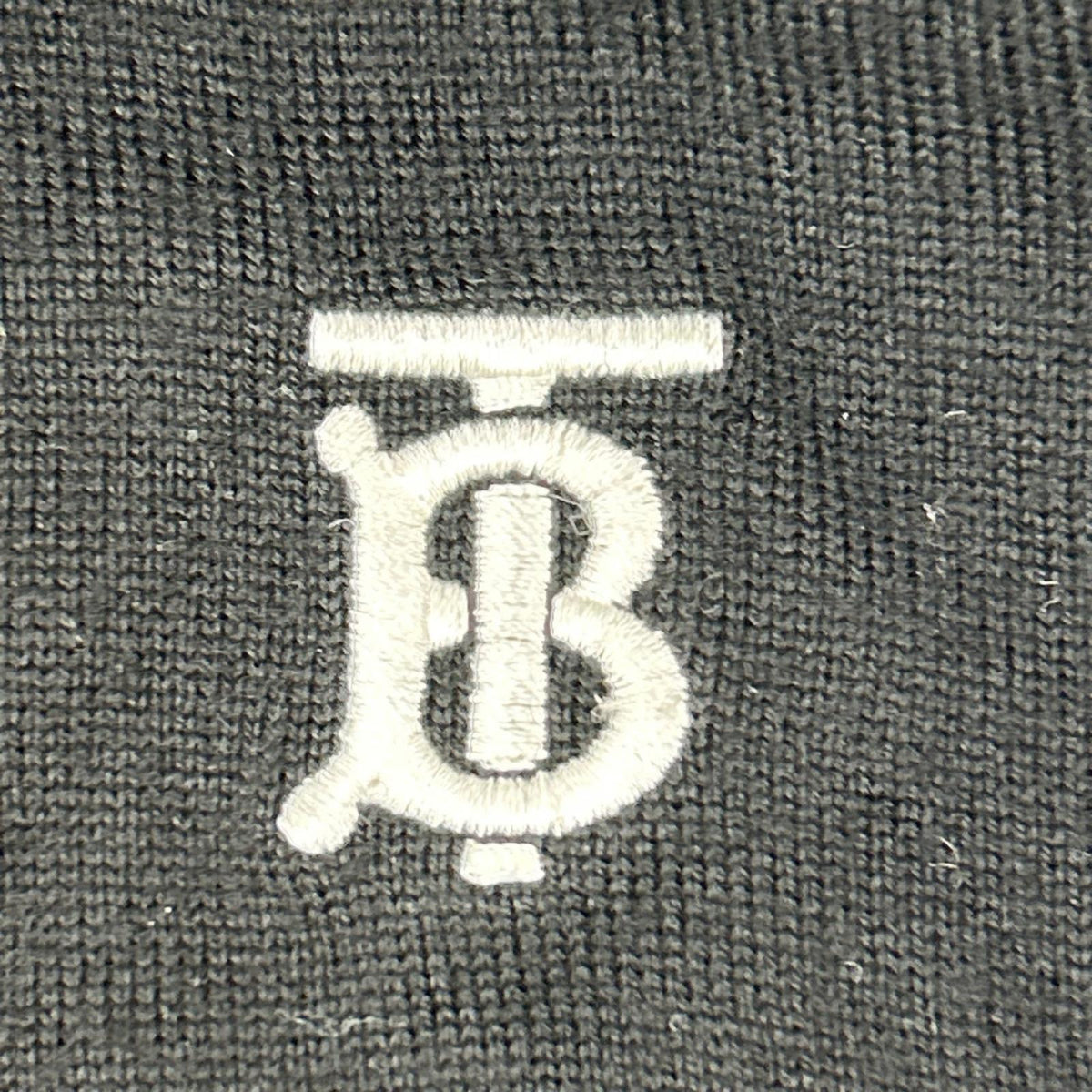 BURBERRY バーバリー ブラック ウール Vネック TBモノグラム ニットカーディガン トップス