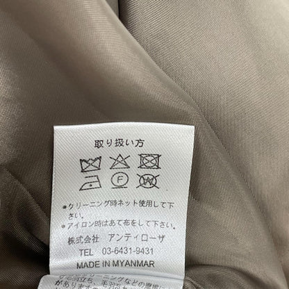 soerte ソエルテ ブラウン ウール混 ハウンドトゥース ステンカラーコート コート