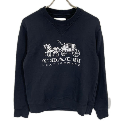 COACH コーチ C9116 ブラック コットン クルーネックスウェットトップ トップス