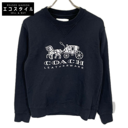 COACH コーチ C9116 ブラック コットン クルーネックスウェットトップ トップス