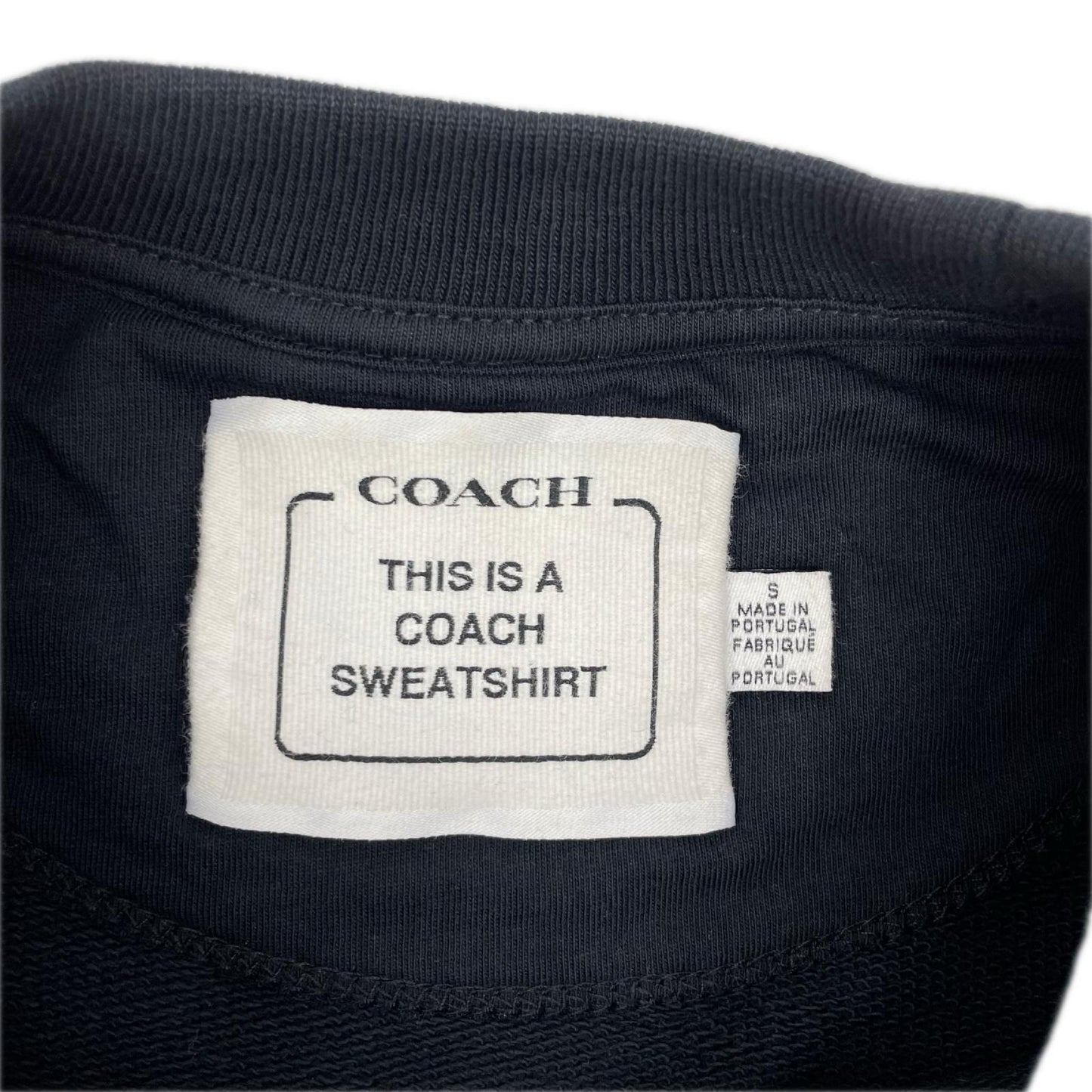 COACH コーチ C9116 ブラック コットン クルーネックスウェットトップ トップス