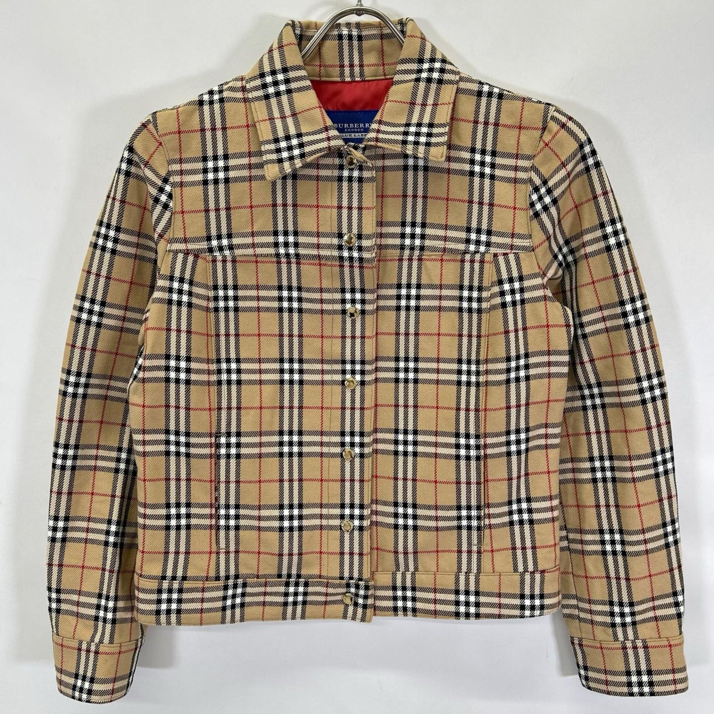 Burberry LONDON バーバリーロンドン 【BLUE LABEL】ベージュ コットン ノヴァチェックボタンジャケット ジャケット