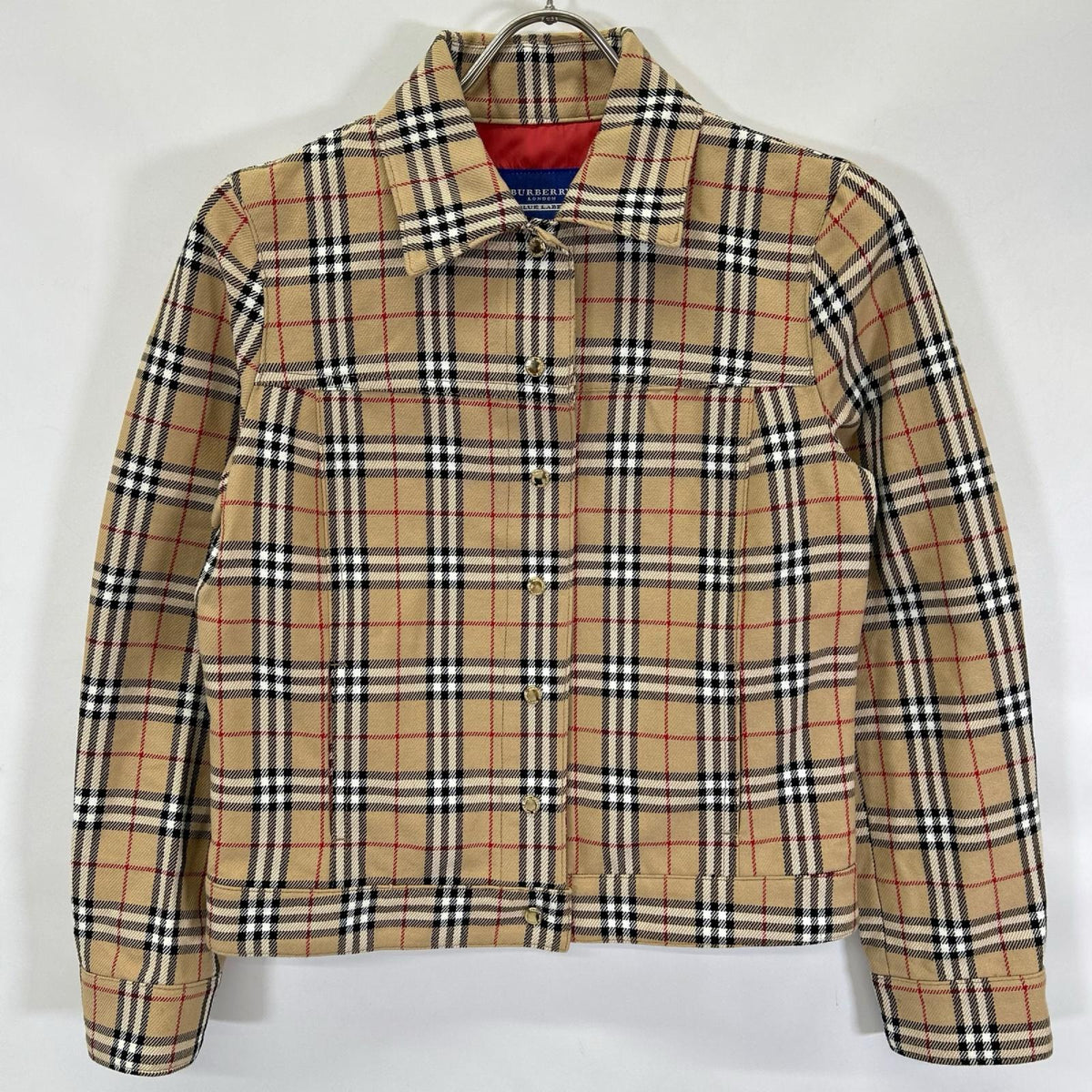Burberry LONDON バーバリーロンドン 【BLUE LABEL】ベージュ コットン ノヴァチェックボタンジャケット ジャケット