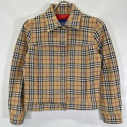 Burberry LONDON バーバリーロンドン 【BLUE LABEL】ベージュ コットン ノヴァチェックボタンジャケット ジャケット