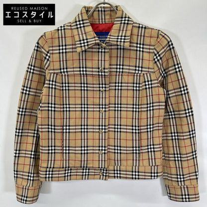 Burberry LONDON バーバリーロンドン 【BLUE LABEL】ベージュ コットン ノヴァチェックボタンジャケット ジャケット