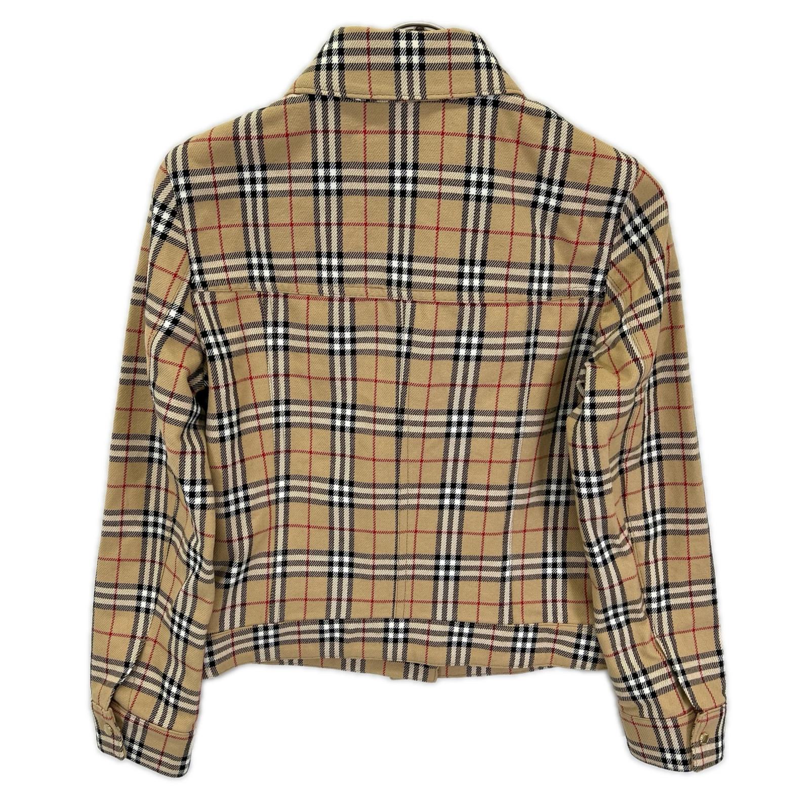 Burberry LONDON バーバリーロンドン 【BLUE LABEL】ベージュ コットン ノヴァチェックボタンジャケット ジャケット