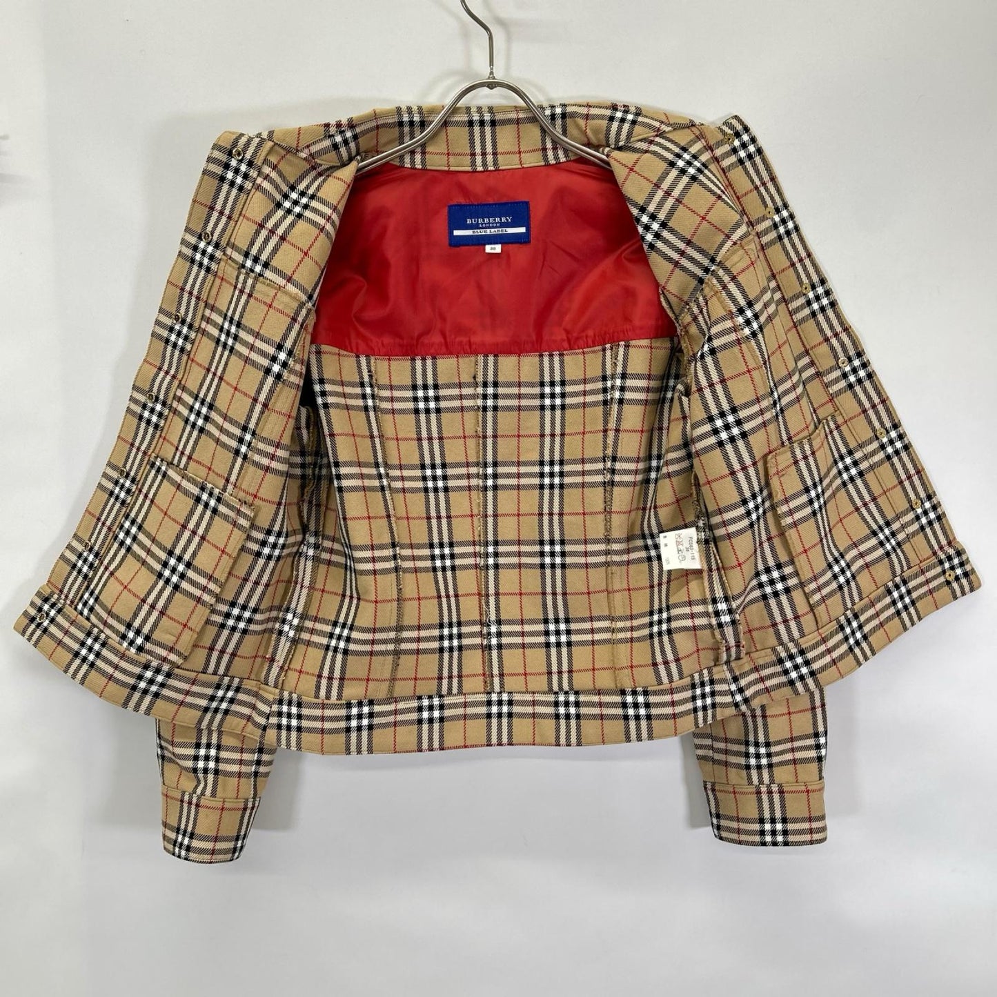 Burberry LONDON バーバリーロンドン 【BLUE LABEL】ベージュ コットン ノヴァチェックボタンジャケット ジャケット